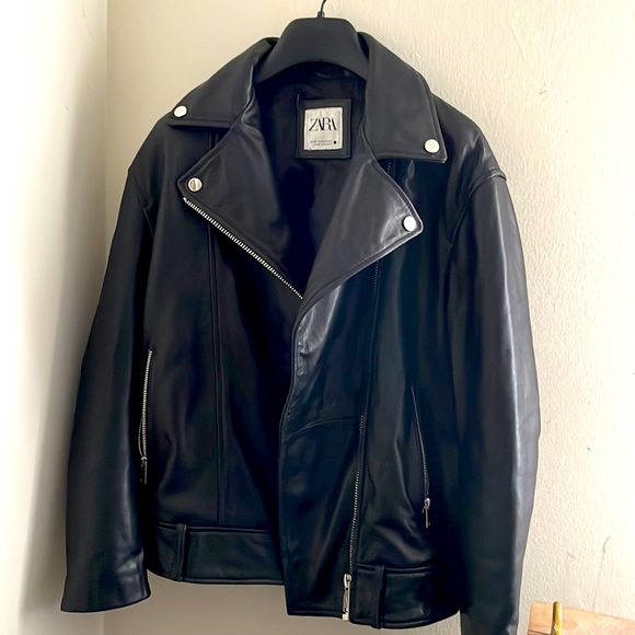 Zara Jackets \u0026 Coats | Zara Genuine Leather Oversized Moto Jacket. | Color: Black | Size: Xs | Jeannettezapant's Closet